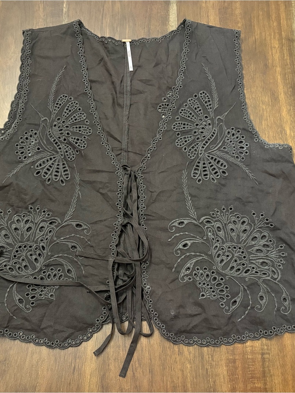 Free People Embroidered Lace-Up Women's Vest